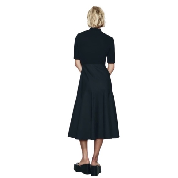 Zara Contrast Midi Dress w Pockets, Size M - Picture 4 of 12